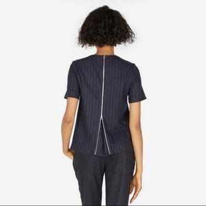 Everlane Premium Wool Pinstripe Zip-back Shirt